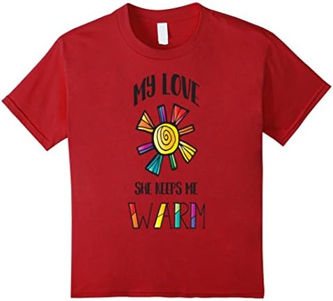 unisex-child My Lovee She Keep Me Warm Tshirt Funny Lover's Gift Lgbt Tee 12 Cranberry