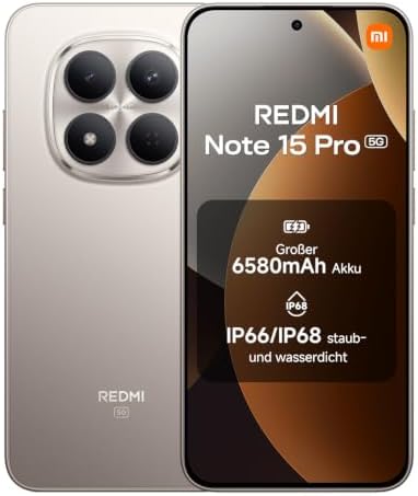 REDMI Note 15 Pro 5G Smartphone 8+256GB, 6580mAh, 200MP, Titanium