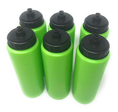 Sea View Treasures 6 x 24oz Plastic Sports Squeeze Water Bottle - Football, Soccer, Baseball, Hockey, Softball, Volleyball (Green) - Thumbnail 3