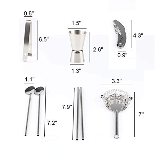 Huangjiahao Cocktail-Shaker, 13 Stück, Edelstahl, Bar-Set, Bar-Set, Barkeeper, Barkeeper, stilvolles Bar-Werkzeug-Set… – Bild 4