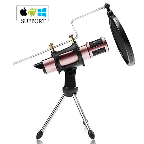 Condenser Microphone, ZealSound Plug&Play Broadcasting Recording Karaoke Microphone Home Studio w/ Mount Stand