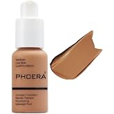 PHOERA Foundation,Flawless Soft Matte Oil Control Best Cover up Full Coverage Liquid Foundation .(107# Hone)