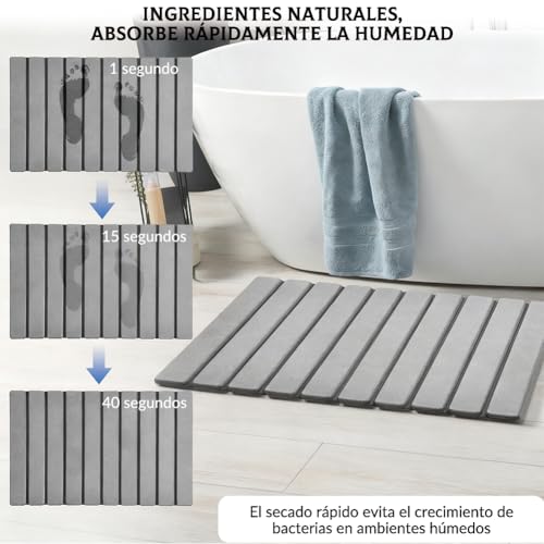 TQHVAF 2 Piezas,Tapete de Baño de Piedra de Diatomita,Tapete Ultra Absorbente de Diatomita,Tapete para Baño Antiderrapante,Secado Rápido y Fácil de Limpiar,Tapete Absorbente Aptas para Cocinas y Baños