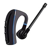 Bluetooth Headset, Bluetooth Earpiece with Mic for Cell Phones, Perfect for Business/Office/ Driving (Black+ Blue) by MENKEY