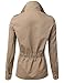 JJ Perfection Women's Casual Lightweight Anorak Army Utility Hoodie Jacket