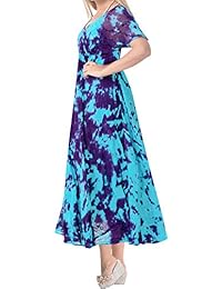 De la Mujer Casual anudado Tie Dye Loose Bikini traje de baño Cover Up Caftan vestido