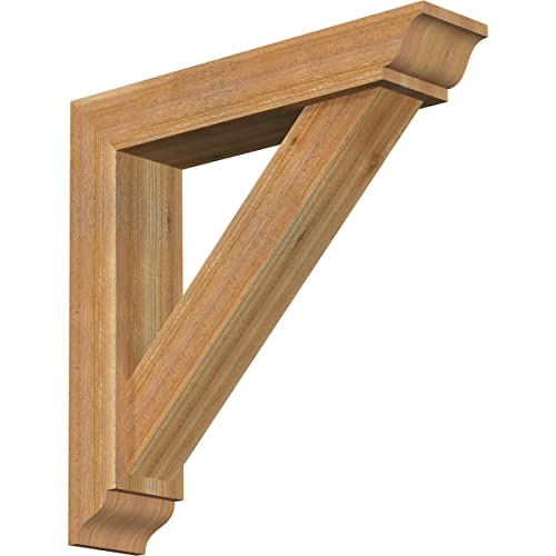 6"W x 28"D x 28"H Traditional Traditional Rough Sawn Bracket w/Offset Brace, We…