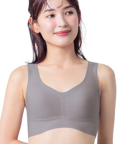 [ウイング/ワコール] ノンワイヤーブラ 綿混素材 ラクなのにきれい ムレにくく快適 【綿の贅沢】 ハーフトップ KB1031 GY 3L