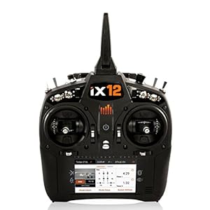 Spektrum iX12 12-Channel 2.4Ghz Telemetry DSMX RC Tx (Transmitter Only) | 250 Model Memory | Touchscreen | WiFi & Bluetooth Compatible | Black