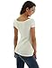 PattyBoutik Women Shadow Stripe Raglan Short Sleeve Knit Top (Ivory Small)
