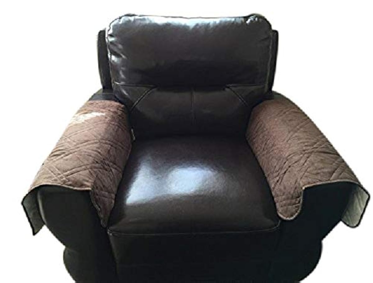 Bonded Micro Suede Quilted Sectional Sofa Arm Covers (Brown, 2pcs24x24