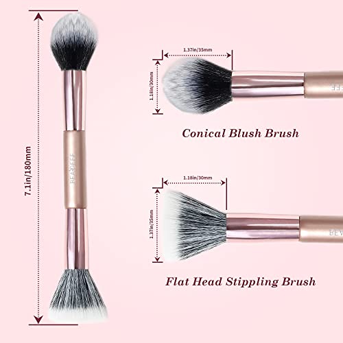 Make Up Pinsel Blush Pinsel, Duo End Profi Schminkpinsel Rouge Pinsel ideal für das Auftragen von Make-up auf den Wangen, Makeup Pinsel für einfaches Auftragen, Make-up Pinsel & Zubehör