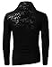 H2H Mens Unique Slim fit Fashionable Designed Shirring Long Sleeve T-Shirts Black US M/Asia L (KMTTL0252)