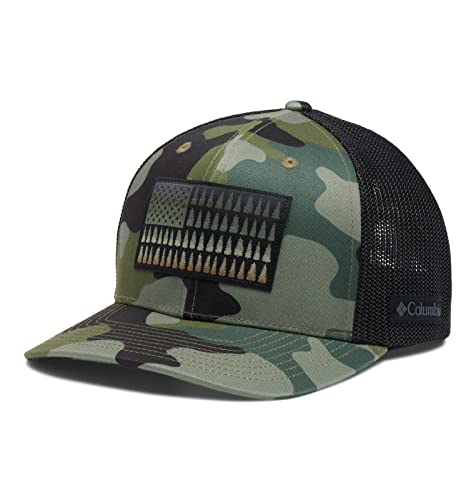 Columbia Casquette en Maille avec Drapeau d'arbre, Stone Green Mod Camo, S/M Mixte