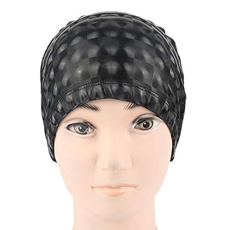 2018 Elastic Pu Fabric Waterproof Swim Cap Long Hair Swimming Caps