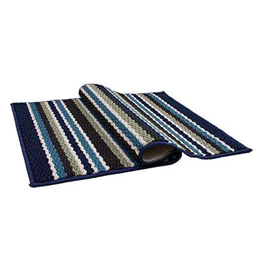 YK Decor Striped Door Mat Inside Non Slip Entrance Floor Mat for Front Door Entry Debris Mud Trapper Rug Mat, 18x30 Doormat Indoor Washable