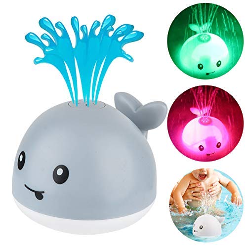 Baby Bath Toys, Baby Light Up Bath Tub Toys, LED Light Up Sprinkler Toy Whale Water Sprinkler Pool Toys…