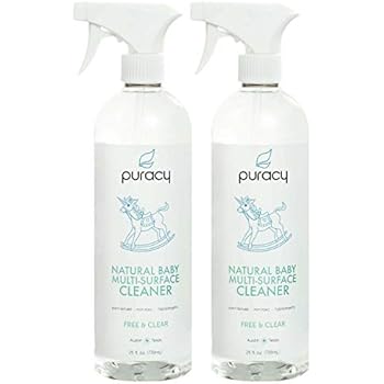 Puracy Natural Baby Multi-Surface Cleaner, Food-Safe, Nontoxic, Free & Clear, 25 Ounce (2-Pack)