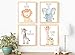Nursery Wall Art Animal Paintings Set of 4, Safari Nursery Baby Kids Room Wall Prints, Baby Animal Portraits Lion Elephant Zebra Giraffe Nursery Art, Nursery Decor, Baby Kids Room, Wall Art, UNFRAMED
