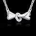 SENFAI Silver Dog Bone with Crystal Ring Necklace Puppy Pet Bone Pendant Necklace