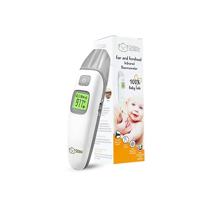 Baby Thermometer - Forehead and Ear Thermometer for Fever by DrKea - Accurate Dual Mode Professional Medical Body Fever…