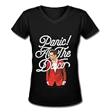 ZYX Panic! At The Disco Tour 2016 Logo V Neck T Shirt For Women Black