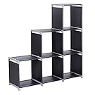 SONGMICS 3-tier Storage Cube Closet Organizer Shelf 6-cube Cabinet Bookcase Black ULSN63H