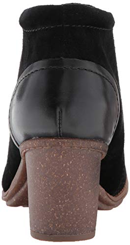 CLARK'S Women's Sashlin Sue Fashion Boot, Black Suede/Leather Combo, 100 W US