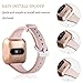 OenFoto Sport Bands Compatible Fitbit Versa/Versa 2 &Versa Lite Edition, Soft Silicone Slim Thin Narrow Small Replacement Wristband Strap for Fitbit Versa Smart Watch,Women Men, Sand Pink Small