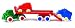 Viking Maxi Car Transporter - 5" Red Truck with Blue Trailer and 2 Small Vehicles - Ages 12 Months and Up