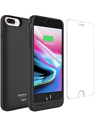 Alpatronix BX190plus   Carcasa para iPhone 8 Plus y 7 Plus (carga inalámbrica, 5000 mAh, 5 pulgadas, funda delgada, recargable, con cargador portátil, para iPhone 8+ y 7+ [iOS 12+]
