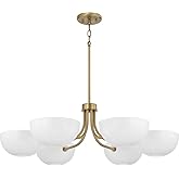 Capital Lighting 451461AW Reece Modern Retro/Vintage Art Deco Matte White Metal Shades Chandelier, 6-Light 360 Total Watts, 1