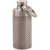 TISUR Mini Pill Fob, Titanium Keychain Pill Holder, Emergency Aspirin &amp; Nitroglycerin Pill Holder for Men and Women, Waterproof, Light Weight and Non Allergenic(1.38" x 0.55")
