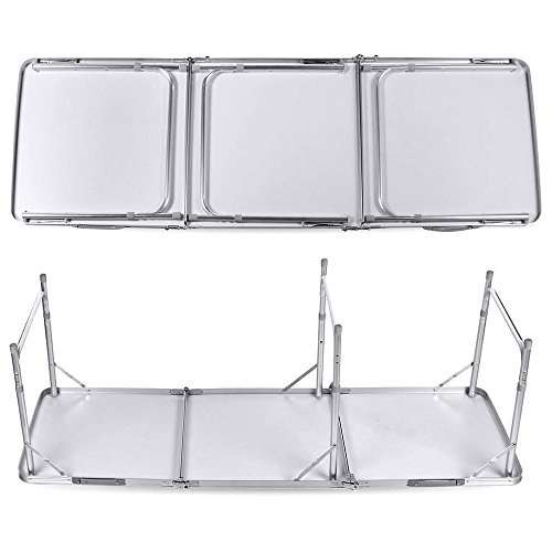 Lovinland Aluminum Folding Table, Portable Camping Table 6 Foot Lightweight Foldable Table Height Adjustable for Party Picnic Dining Outdoor Indoor Use - Thumbnail 6