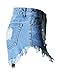 Haola Women's Juniors Denim High Waist Distressed Cutoff Shorts Blue S