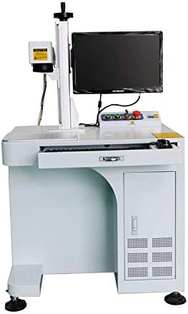 DIHORSE Fiber Laser Cutting Machine 50W Desktop Fiber Laser Deep Engraving Machine Working Area 110x110MM for Metal and Various Non-Metal Gold Silver (Raycus, 50W, 4.33"x4.33", 80MM Rotary)
