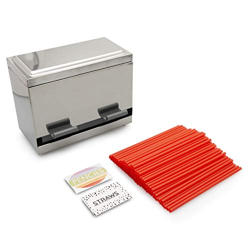 IQ Direct Stainless Steel Straw Dispenser Bulk Drinking Straw Holder