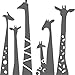 N.SunForest Set of 6 Animal Wall Sticker Giraffe Necks Safari Vinyl Wall Art Wall Decal Living Room Baby's Room Decor