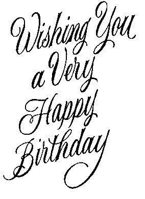 Art Stamps Happy Birthday Wish Stamp, Black