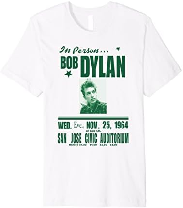 Mens Bob Dylan Flyer Tee Officially Licensed Large White