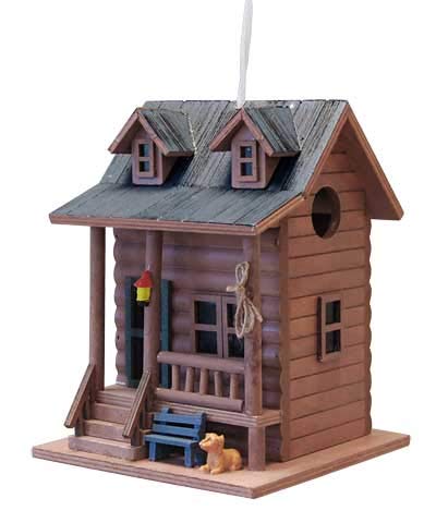 Amazon Com Bestnest Home Bazaar Log Cabin Bird House Garden