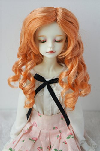 JD259 7-8inch 18-20CM Lady Roll BJD doll wigs 1/4 MSD synthetic mohair doll accessories (Orange)