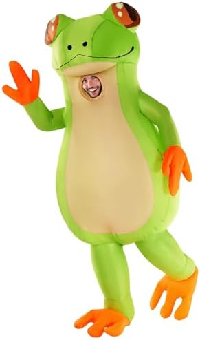 JOYBRO Disfraz Hinchable De Rana Para Adultos – Talla única (160–190 Cm), Con Ventilador USB, Ideal Para Halloween Y Carnaval