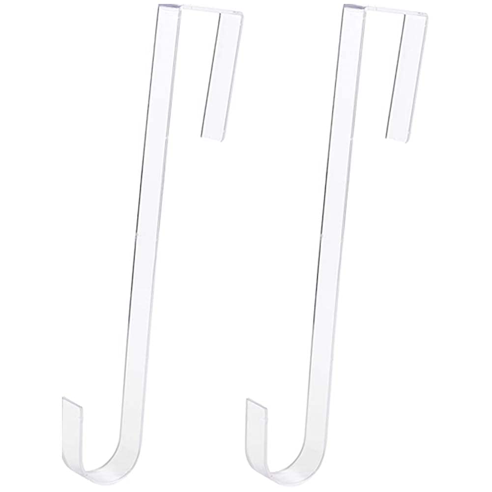 Ainkou 2pcs Clear 12" Wreath Hanger Hook Christmas Wreaths Holders for Inside Outside Doors