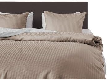 2–Piece Bed Linen Set Cotton Plain Stripe Colour: Pink, Size: 200 x 200 CM CM