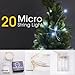 LIDORE Micro 20 Cold White LED string lights Timer version. Battery operated 7 Feet Long Ultra thin sliver copper wire. Best ambiance lighting for outdoor and indoor party decoration