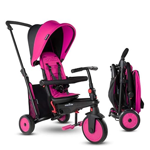 smarTrike STR3 Folding Toddler Tricycle with Stroller Certification for 1,2,3 Year Old - 6 in 1 Multi-Stage Trike