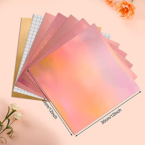 10 Sheets Permanent Rose Gold Vinyl and 2 Sheets Transfer Film 12 x 12