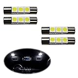 iJDMTOY (4) 3-SMD 29mm 6614F LED Replacement Bulbs For Car Sun Visor Vanity Mirror Lights, Xenon White