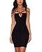 Whoinshop Women's Rayon Backless Low-cut Sling Bandage Cocktail Dress Black M